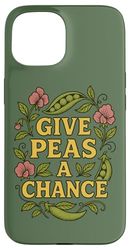 Give Peas a Chance Illustration Funny Farmer Case for iPhone 15