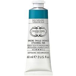 Lefranc Bourgeois Colores de impresión de cobre de alta pigmentación, excelente resistencia a la luz, vegano, colores vivos, resistente al envejecimiento, tubo de 60 ml, color azul turquesa