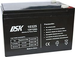 DSK Bateria de chumbo-ácido de 12 V e 12 Ah, ideal para alarmes domésticos, brinquedos elétricos, cercas, balas, preta 10325