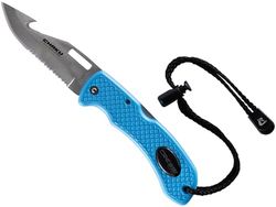 CRESSI Chaku Knife Blue – Rostfritt stål slät dubbelbladig dykkniv perfekt för dykning och apné, blå/rostfritt stålblad, en storlek, vuxen unisex