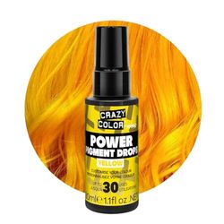 Crazy Color Yellow Power Pigments 30 Uses | Ultra Concentrated Pigments, Custom Toner & Semi-Permanent Dye from Home | Vegan Formula | No Bleach or Ammonia | 30ml