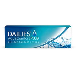 Dailies AquaComfort Plus Lentes de contacto de reemplazo diario, Pack de 30, R 8.7 mm, D 14.0 mm, +1 Diopt