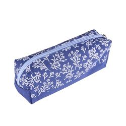 Idena 11368-Astuccio con Cerniera, Blu con Motivo Floreale, Circa 19 x 7 x 5,5 cm, Astuccio per cancelleria, Materiale da Disegno e da Ufficio, Multicolore, One Size, 11368