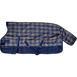 HKM Cleveland 1175 Tapis à Carreaux pour Cheval Bleu Marine/Marron