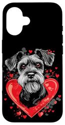 Valentine's Day Schnauzer Dog Heart Case for iPhone 16