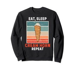 Retro Eat, Sleep Cream Horn Repeat Vintage Cream Horn Amante Sudadera