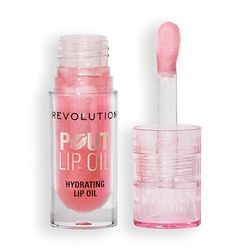 Revolution, Pout Lip Oil - Olio Nutriente Labbra Teinté, Altissima Brillantezza e Finitura Non Appiccicosa, Vegano e Senza Crudeltà, Glamour Rosa Shimmer, 4 ml