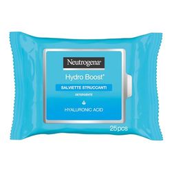 Neutrogena Salviette Struccanti, Hydro Boost, Idratanti, con Acido Ialuronico, Lozione Non Grassa, Confezione da 25 Pezzi