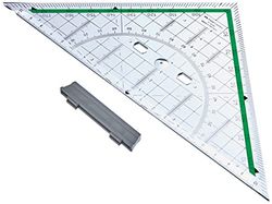 Faber Castell 177090 - Tekendriehoek, groot, met afneembaar handvat, 1 stuk