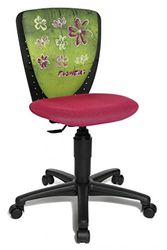 Topstar Nic Flowers Chaise de Bureau pour Enfant Noir/Rose