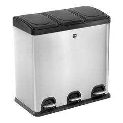 helit H2405200 - Afvalscheidingssysteem, de scheider, 3 x 20L - roestvrij staal, afvalbak, afvalemmer