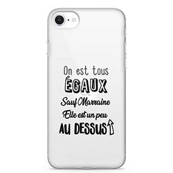 Zokko Beschermhoes voor iPhone 5/5S/SE, behalve marraina, zacht, transparant, zwarte inkt.