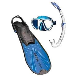 SEAC Zoom Set de snorkeling, unissexo para crianças, azul, 32-35