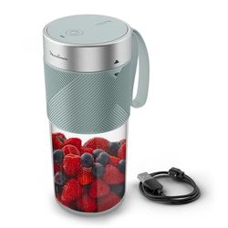 Moulinex Lightmix, Portable Blender, Wireless, 300 ml, Powerful, Rechargeable, Eucalyptus LM1C0410