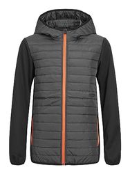 Jack & Jones Junior Jongens JJEMULTI Quilted Jacket NOOS JNR gewatteerde jas, asfalt/Detail: Black Sleeves, 152, Asfalt/detail: zwarte mouwen, 152 cm