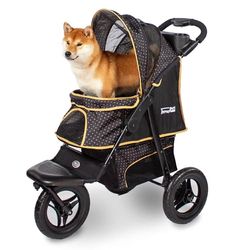 Innopet Adventure - Passeggino per Cani e Gatti, Colore: Oro/Nero