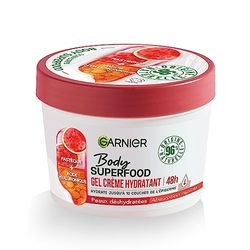 Garnier - Body Superfood - Gel Crème Soin Corps - Hydratation 48H - Formule Vegan & à 96% d'Origine Naturelle - À la Pastèque & à l'Acide Hyaluronique - Pour Peaux Déshydratées - 380 ml