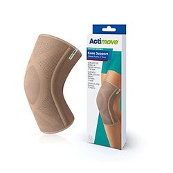 Actimove EVERYDAY SUPPORTS Genouillère avec rotule fermée, 2 barres de stabilisation – compression ferme – pour surcharge et douleurs chroniques au genou – beige, extra large