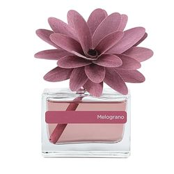 MUHA' | Profumatore per ambienti Flower Diffuser, Fragranza Melograno, Diffusore Ambiente con Fiore in Legno di Betulla, Formato da 30 ml