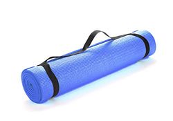 Mind Reader Multifunctionele extra dikke yoga-fitness- en oefenmatten met draagriem, hoge dichtheid anti-scheur, blauw