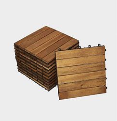 SAM Set di 33 Piastrelle in Legno per terrazze, 30 x 30 cm, per 3 m², Marrone