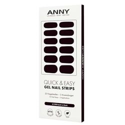 ANNY Gel Nail Strips – Pellicola UV per unghie da incollare con lampada UV, resistente e infrangibile, facile da usare, colore: nero classico – n. 90