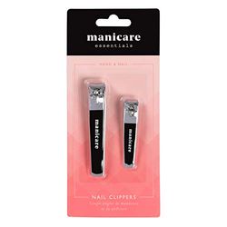 Manicare Nail Clippers, Pack Of 2, Stainless Steel Small And Medium Clippers For Precisie Trimming Of Toenails And Fingernails, Professional Blade, Perfect For Home Or Salon Manicures And Pedicures