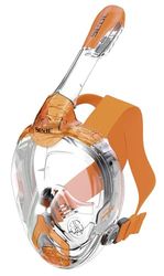 SEAC AMICA Integraal snorkelmasker voor volwassenen en kinderen vanaf 6 jaar, ftalaatvrij hypoallergeen polymeer gezichtsmasker, oranje, JUNIOR
