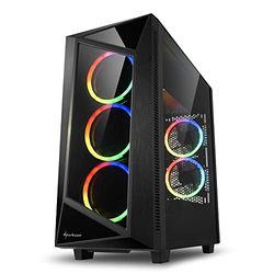 Sharkoon REV200 - Caja de Ordenador, PC Gaming, Semitorre ATX, Negro