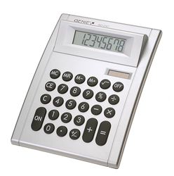 Genie 50DC kalkylator för skrivbord med vinklad 8-siffrig display silver