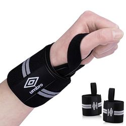 Umbro handledsbandage – handledsstöd – dragstöd styrketräning – handledsbandage – bandage handled – handledsbandage fitnesstillbehör – 2 stycken handbandage – svart