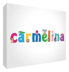 Little Helper LHV-CARMELINA-A7BLK-15IT Panneau décoratif pour nouveau-né/baptême, idée cadeau, dessin personnalisable avec nom de fille Carmelia, multicolore, 7,4 x 10,5 x 2 cm