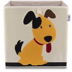 LIFENEY Caja de almacenamiento para niños con diseño de perro, caja de juguetes con diseño de animales adecuada para estantes de cubos, caja organizadora para la habitación de los niños, cesta de