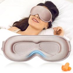 Masque de Nuit, Cache Yeux pour Dormir Avec Bandeau Réglable,Zero Pression-Design Ergonomique 3D, Masque de Voyage 3D Anti-lumière, Masque de Sommeil pour Hommes et Femmes-Rose