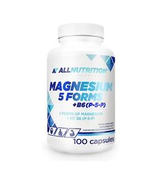 ALLNUTRITION Magnesium 5 Forms and B6 (P-5-P) Dietary Supplement in Capsule Form - Magnesium Supplements - Magnesium b6 Tablets - b6 with Magnesium - 50 Servings, 100 Capsules