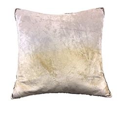 AM Home Feather Insert Ombre Pillow with Beads Edge, Cotton, Ivory, Queen