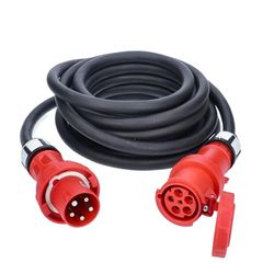 as - Schwabe Starkstrom 61039 H07RN-F 5G16 – 400 V/63 A/ca. 43 kW – Cavo di prolunga per cantiere – 5 poli, robusto prolunga CEE per esterni – IP44 – Made in Germany, 61039
