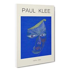 Portrait Of An Oriental By Paul Klee Exhibition Museum Painting Canvas Wall Art Print Ready to Hang, Framed Picture for Living Room Bedroom Home Office Décor, 20x14 Inch (50x35 cm)