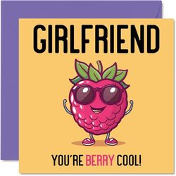 Verjaardagskaarten voor vriendin - Berry Cool - Grappige gelukkige verjaardagskaart voor vriendin van vriend, partnerverjaardagscadeaus, 145 mm x 145 mm grap-wenskaarten voor vrouwen haar