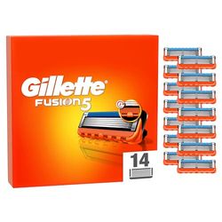 Gillette Fusion 5 Skäggblad, 14 Reservdelar med 5 Blad, Oöverträffad delikatess, Glidande rakning med Smörjande Strip, Upp till 1 Månad Rakning med 1 Blad