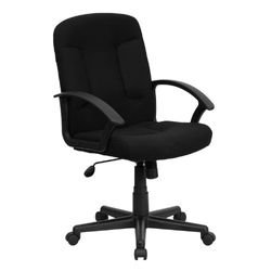 Flash Furniture GO-ST-6-BK-GG Mid-Back Noire Groupe Tissu et président Ordinateur avec Arms Nylon