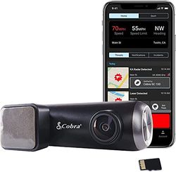 Cobra Smart Dashcam Caméra de Voiture (SC 100) - résolution Full HD 1080P, WiFi & GPS intégrés, Angle de Vue de 140 degrés, Carte SD de 8 Go, alarmes partagées, rapports d'accident, Urgence MayDay