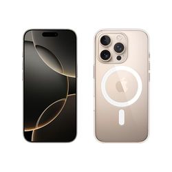 Apple iPhone 16 Pro (1 TB) - Desert titanium + Doorzichtig hoesje met MagSafe