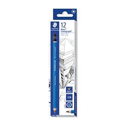 STAEDTLER 100-12B Mars Lumograph Graphite Pencils for Drawing & Sketching - 12B (Box of 12), Blue