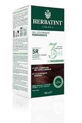 Herbatint Gel colorante permanente 3 dosis, 300 ml – 5R castaño claro cobrizo, sin amoniaco, para pieles sensibles, cobertura 100% para cabellos blancos, con 8 extractos naturales biológicos