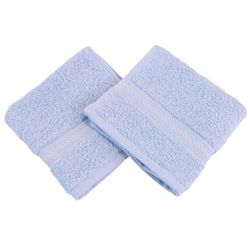 Westward Ho! 2 Pack Face Towels - Super Soft 100% Combed Cotton, 390 GSM, Highly Absorbent & Gentle on Skin, 30cm x 30cm, (Light Blue)