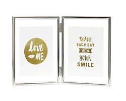 Inov8 Framing Tarnish Resistant Silver Designer Floating Double Picture Frame with Thin Bead Edge Design for Two 4x6 inch (10x15cm) Photos