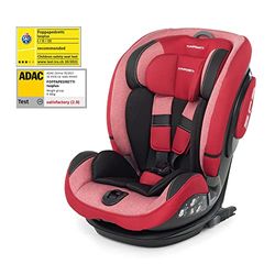 Foppapedretti, IsoPlus, silla de coche IsoFix y DualFix, grupo 1/2/3, 9-36 kg, para niños de 9 meses hasta 12 años, rojo (Cherry)