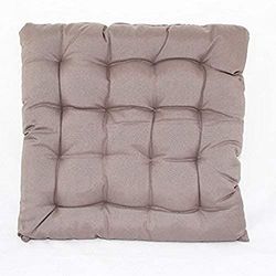 Douceur d'Interieur Gewatteerde stoel kussen 40X40 Plain Polyester Essentiel Taupe