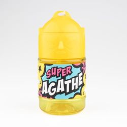 Bouteille personnalisée pour enfant, gourde d'eau avec paille - Super Agathe